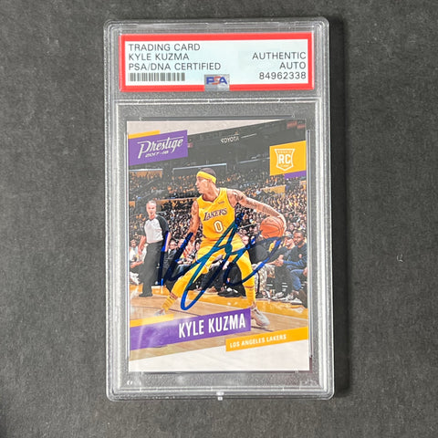 2017-18 Panini Prestige #176 Kyle Kuzma Signed Card Auto PSA Slabbed RC Lakers