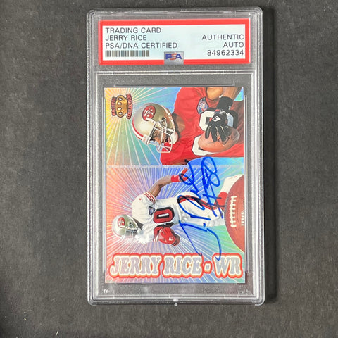 1995 Pacific Collection Topps #190 Jerry Rice Signed Card AUTO PSA Slabbed