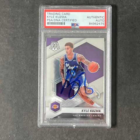 2020-21 Panini Hoops #1 Kyle Kuzma Signed Card Auto PSA Slabbed Lakers