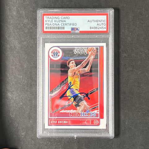 2021-22 Panini Hoops #166 Kyle Kuzma Signed Card Auto PSA Slabbed Wizards