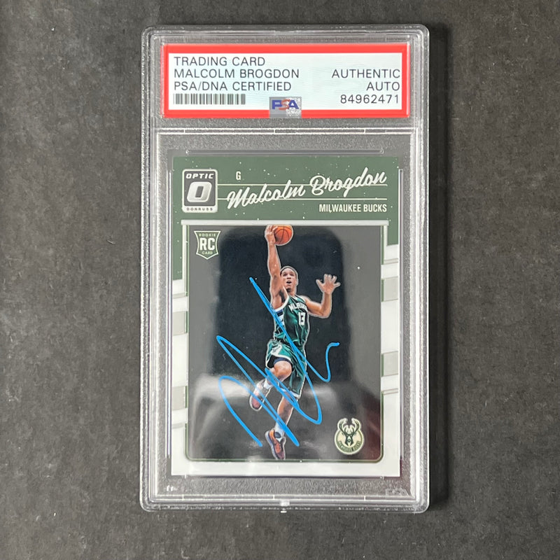 2016-17 Panini Donruss #179 Malcolm Brogdon Signed Card AUTO PSA/DNA Slabbed RC Bucks