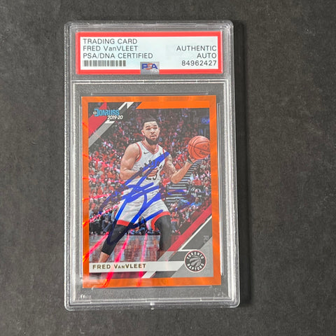 2019-20 Panini Donruss #190 Fred VanVleet Signed Card AUTO PSA Slabbed Raptors