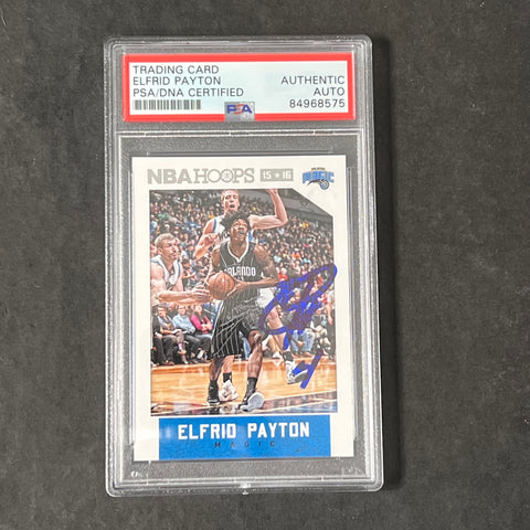 2015-16 NBA Hoops #229 Elfrid Payton Signed Card AUTO PSA/DNA Slabbed Magic