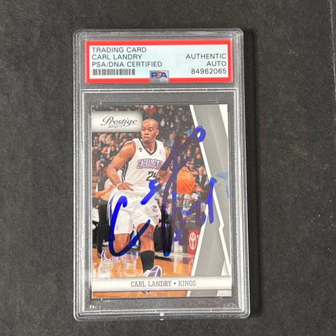 2010-11 Panini Prestige #102 Carl Landry Signed Card AUTO PSA/DNA Slabbed Kings