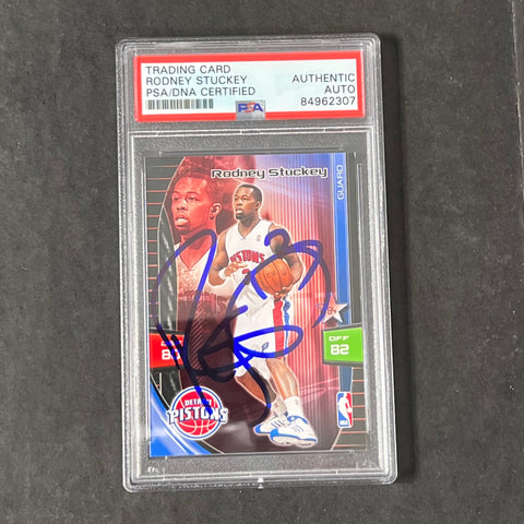 2009 Panini Adrenalyn #82 Rodney Stuckey Signed Card AUTO PSA Slabbed Pistons