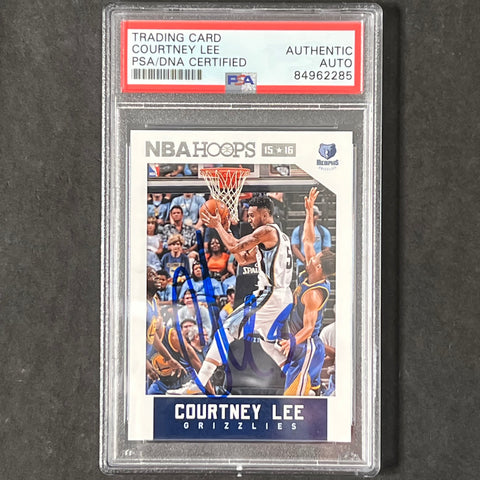 2015-16  Panini Hoops #217 Courtney Lee Signed Card AUTO PSA Slabbed Grizzlies