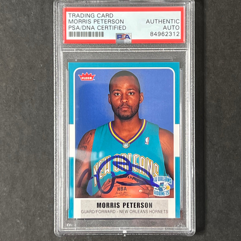 2007-08 Fleer Basketball #139 Morris Peterson Signed Card AUTO PSA Slabbed Hornets
