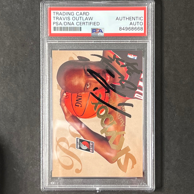 2004 NBA Properties #82 Travis Outlaw Signed Card AUTO PSA Slabbed Portland Trail Blazers