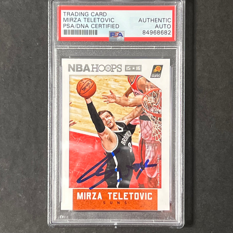 2015-16 NBA Hoops #36 Mirza Teletovic Signed Card PSA Slabbed Suns