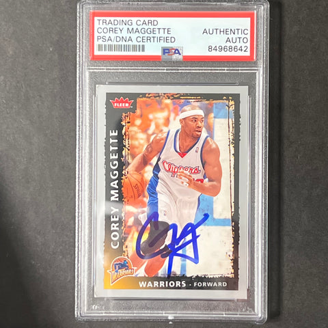 2008-09 NBA Fleer Hot Prospects #156 Corey Maggette Signed Card AUTO PSA Slabbed Warriors