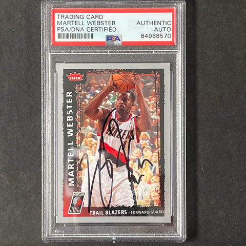 2008-09 NBA Fleer #167 Martell Webster Signed Card AUTO PSA Slabbed Trail Blazers