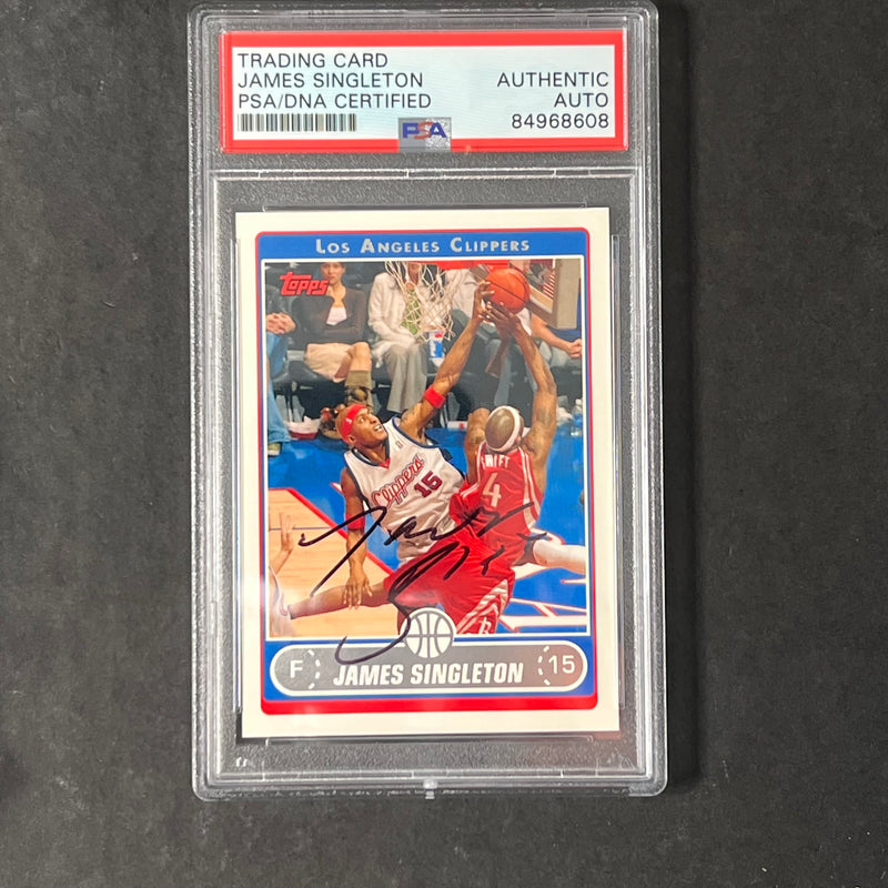 2005 Topps Chrome #210 James Singleton Signed Card AUTO PSA Slabbed Clippers