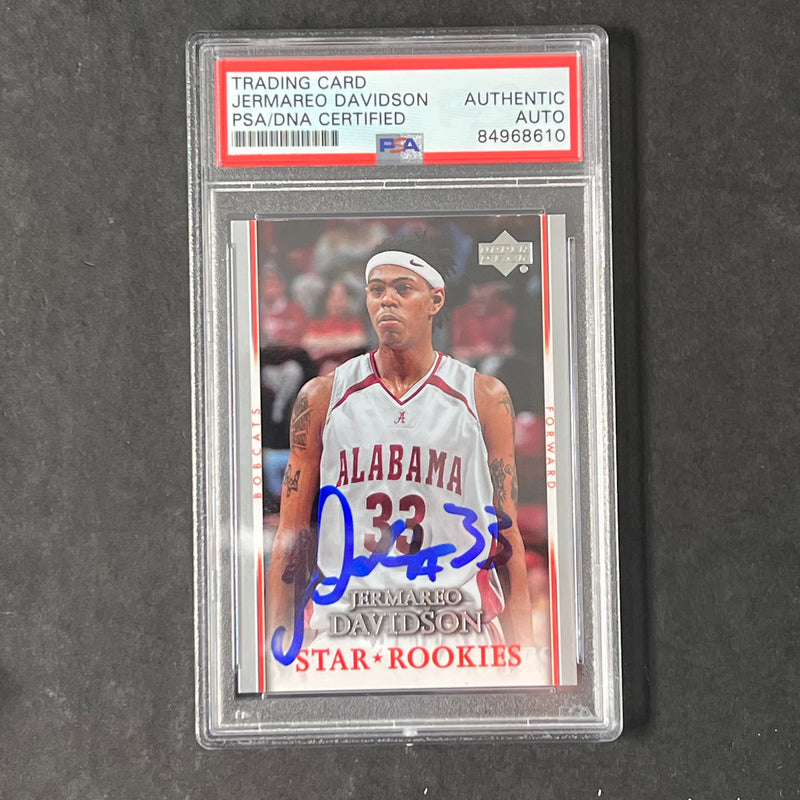 2007-08 NBA Fleer Ultra #224 Jermareo Davidson Signed Card AUTO PSA/DNA Slabbed Alabama