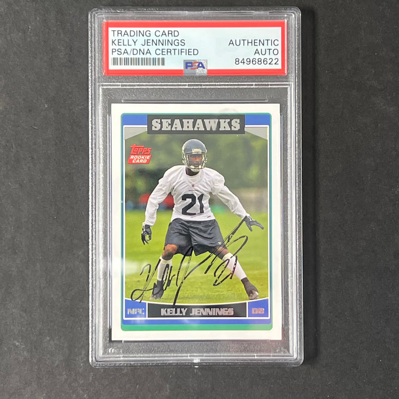 2006-2007 Topps RC #SEA12 Kelly Jennings Signed Card AUTO PSA Slabbed Seahawks RC