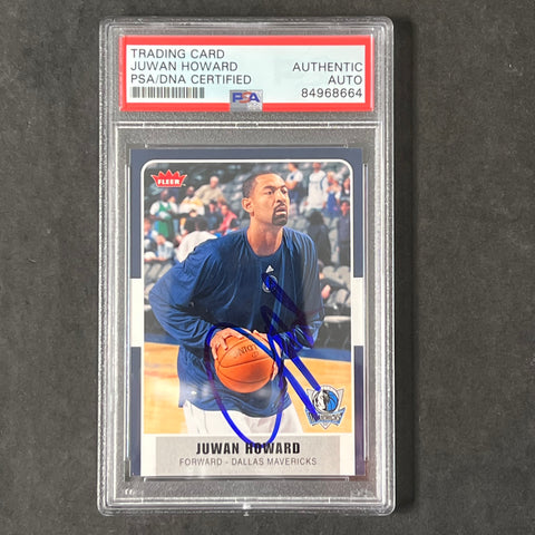 2007-08 Fleer #129 Juwan Howard Signed Card AUTO PSA/DNA Slabbed Mavericks