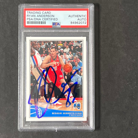2009-10 Topps #181 Ryan Anderson Signed Card AUTO PSA Slabbed Nets