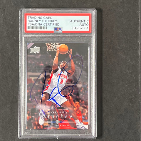 2008-2009 Upper Deck #52 Rodney Stuckey Signed Card AUTO PSA Slabbed Pistons