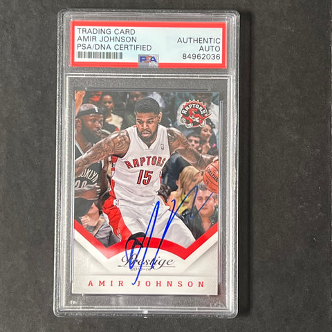 2013-14 Panini Prestige #144 Amir Johnson Signed Card AUTO PSA Slabbed Raptors