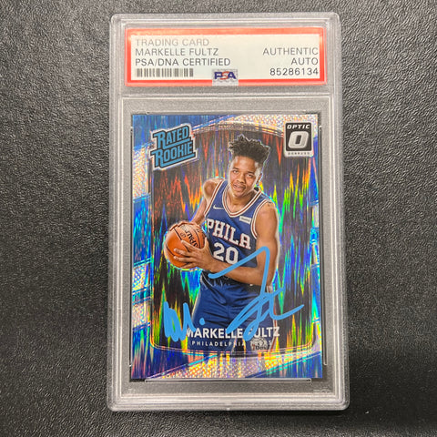 2017-18 Panini Donruss #200 Markelle Fultz Signed Card PSA Slabbed RC 76ers