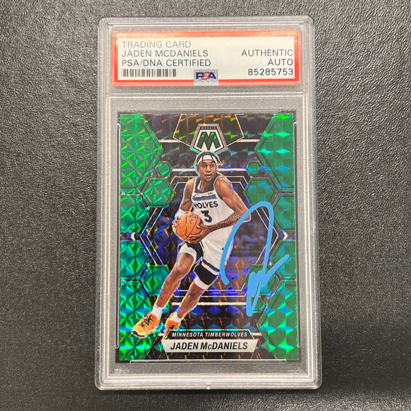 2022-23 Panini Mosaic #58 Jaden McDaniels Signed Card AUTO PSA/DNA 