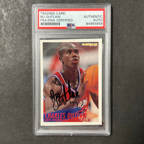 1995 Fleer #301 Charles Bo Outlaw Signed Card PSA Slabbed Clippers