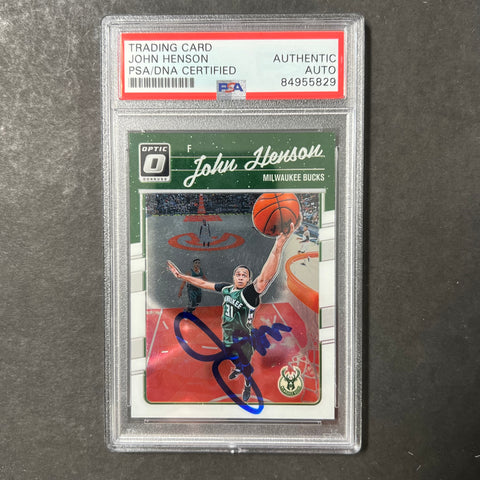 2016-17 Donruss #9 John Henson Signed Card AUTO PSA Slabbed