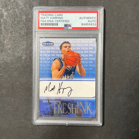 1999-2000 Fleer Tradition FreshInk Matt Harpring Signed Card AUTO PSA Slabbed Magic