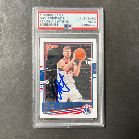 2020-21 Panini Donruss #65 Davis Bertans Signed Card AUTO PSA/DNA Slabbed Wizards