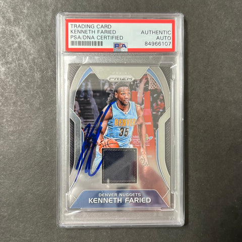 2017-18 Panini Prizm #SW-KF Kenneth Faried Signed AUTO PSA Slabbed Nuggets