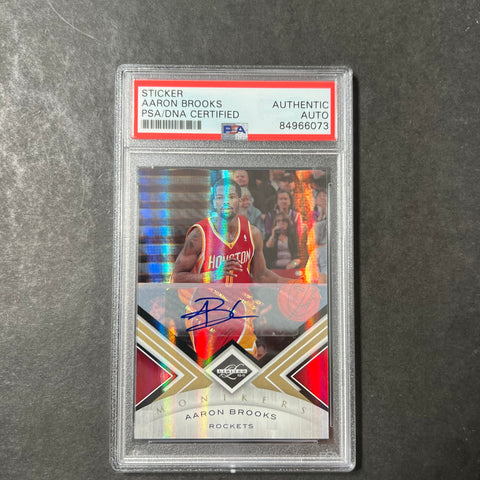 2010 Panini America #22/29  Aaron Brooks Signed Card AUTO PSA/DNA Slabbed Rockets