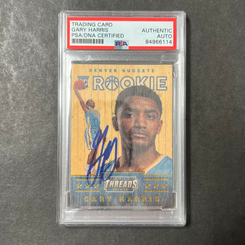 2014-15 Panini Threads #368 Gary Harris signed Auto Card PSA/DNA Slabbed Nuggets RC