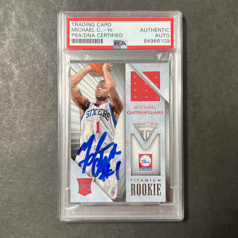 2013-14 Panini Titanium #71 Michael Carter-Williams Signed Card AUTO PSA Slabbed RC Sixers