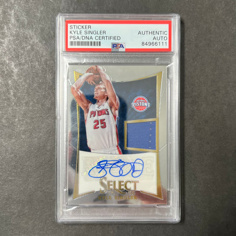 2012-13 Panini Select #263  Kyle Singler Signed Card AUTO PSA Slabbed Pistons