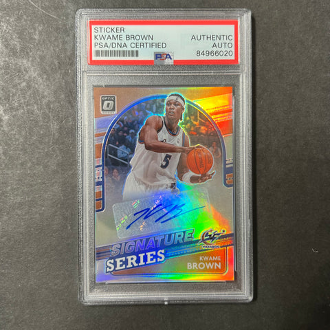 2021-22 Panini Optic #SS-KWB Kwame Brown Signed Card AUTO PSA Slabbed Wizards