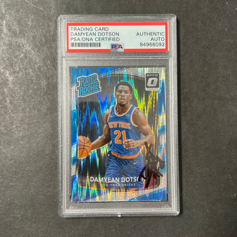 2017-18 Donruss Optic Rated Rookie #166 Damyean Dotson Signed Card AUTO PSA Slabbed RC Knicks