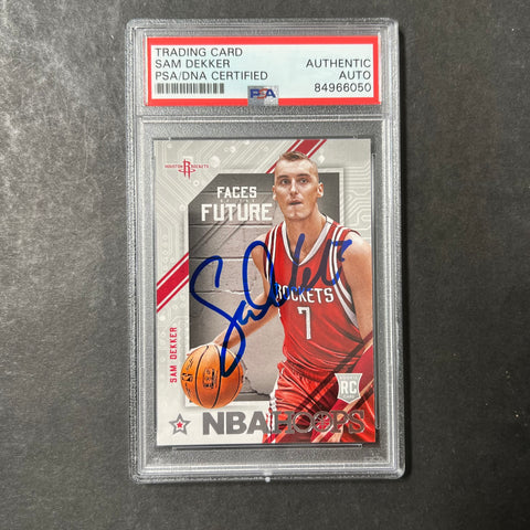 2015-16 NBA Hoops Faces of the Future #8 Sam Dekker Signed Card AUTO PSA Slabbed Rockets