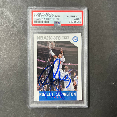 2015-16 Panini Hoops #78 Robert Covington Signed Card AUTO PSA Slabbed 76ers