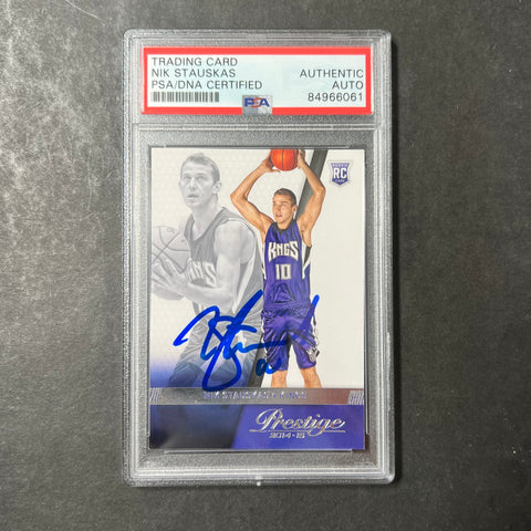 2014-15 Panini Prestige #168 Nik Stauskas Signed Card AUTO PSA Slabbed RC Kings