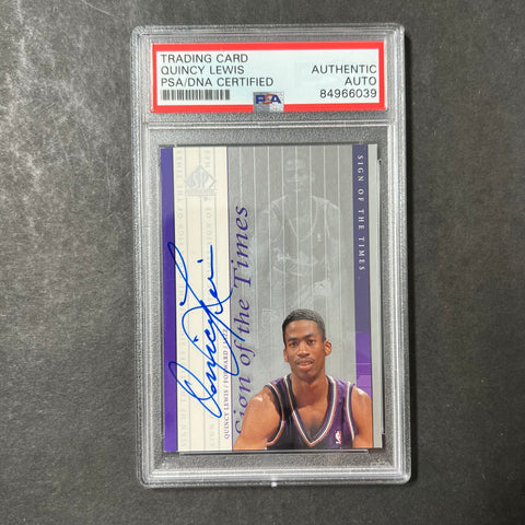 2000 Upper Deck Sign of the Times Quincy Lewis Signed Card AUTO PSA Slabbed Utah Jazz Autographed