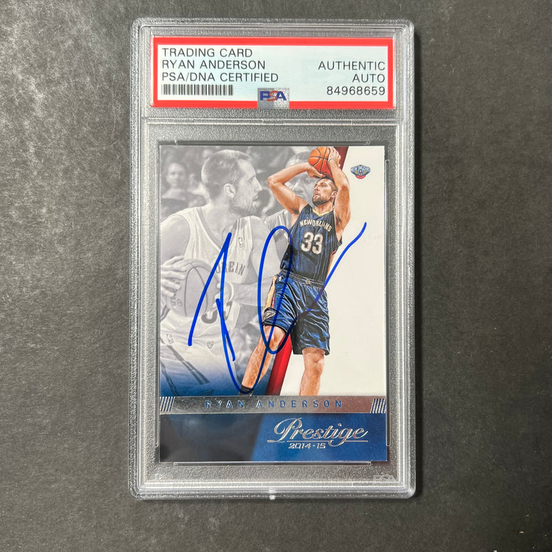 2014-15 Panini Prestige #51 Ryan Anderson Signed Card AUTO PSA Slabbed Pelicans