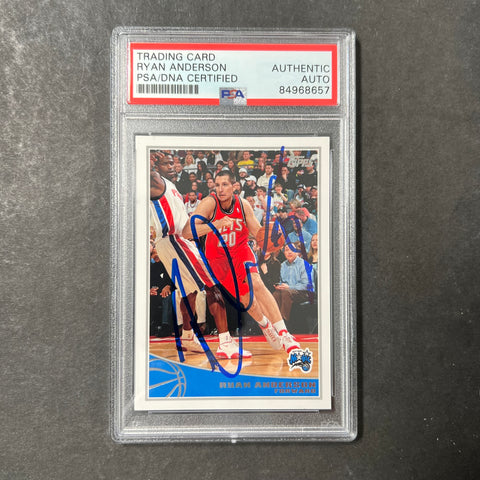 2009-10 Topps #181 Ryan Anderson Signed Card AUTO PSA Slabbed Nets