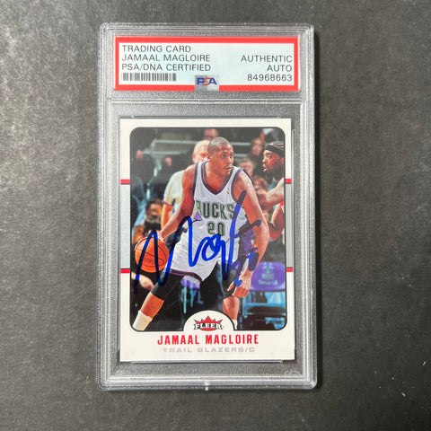 2006-07 Fleer #21 Jamaal Magloire Signed Card AUTO PSA Slabbed Blazers