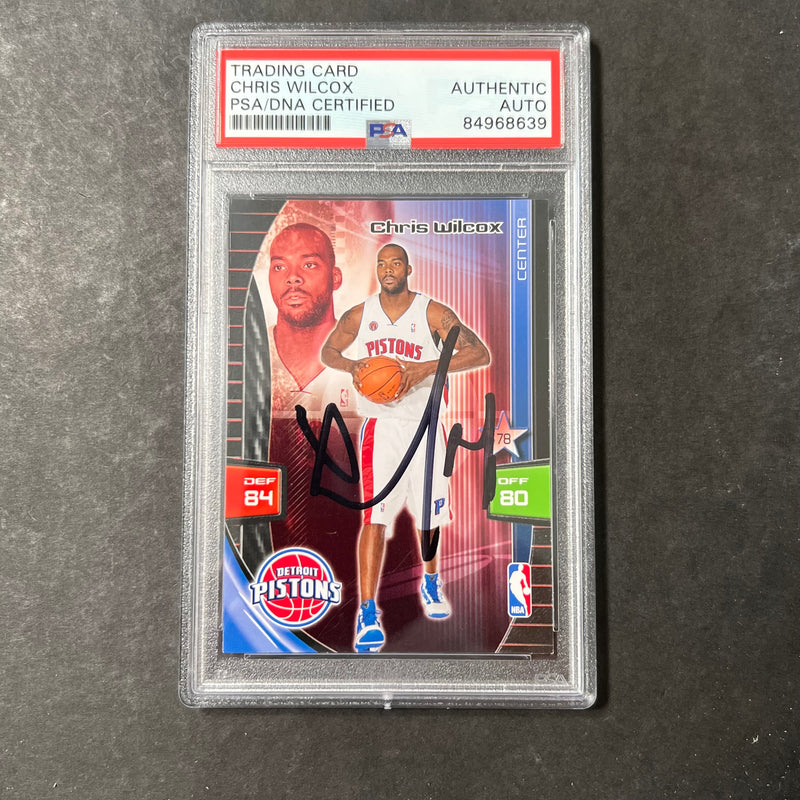 2009 Panini Adrenalyn Chris Wilcox Signed Card AUTO PSA Slabbed Pistons