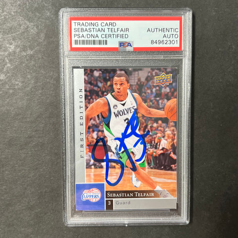 2009-10 Upper Deck First Edition #96 Sebastian Telfair Signed Card AUTO PSA/DNA Slabbed Clippers