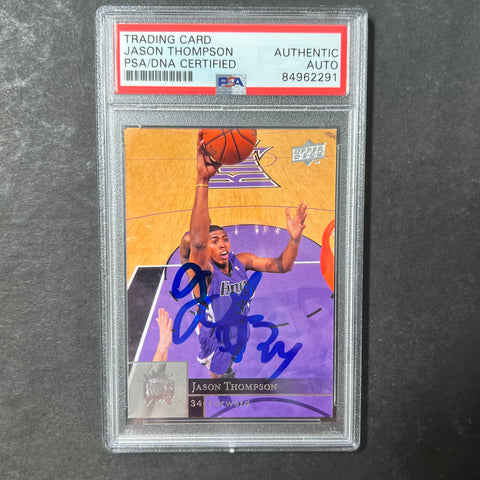 2009-10 Upper Deck #170 Jason Thompson Signed Card AUTO PSA Slabbed Kings