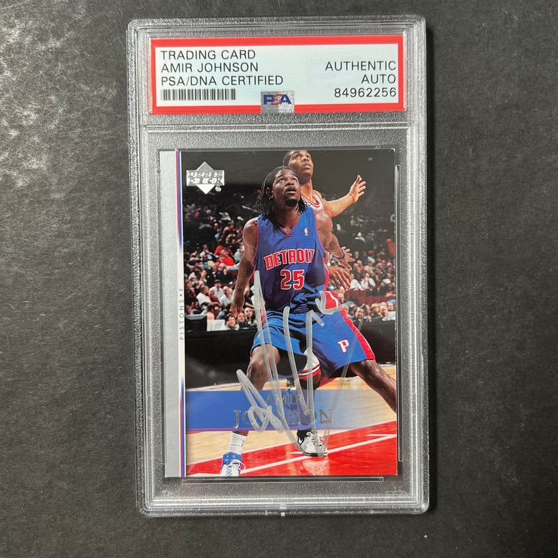 2007-08 Upper Deck #126 Amir Johnson Signed Card AUTO PSA Slabbed Pistons