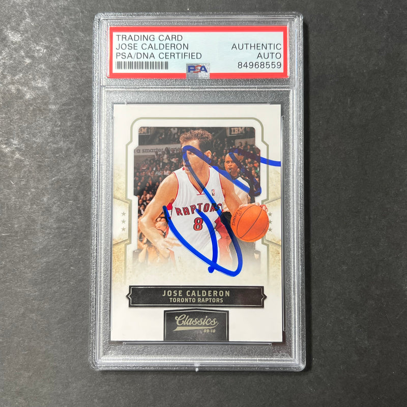 2009-10 Panini Classics #17 Jose Calderon Signed Card AUTO PSA Slabbed Raptors