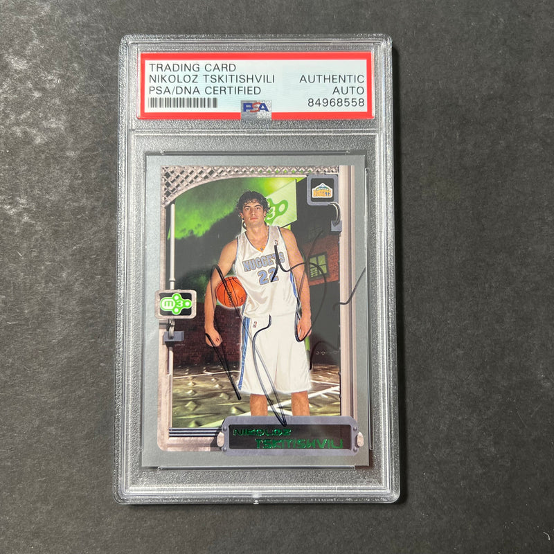 2004 Topps NBA Properties #41 Nikoloz Tskitishvili Signed Card AUTO PSA Slabbed Nuggets