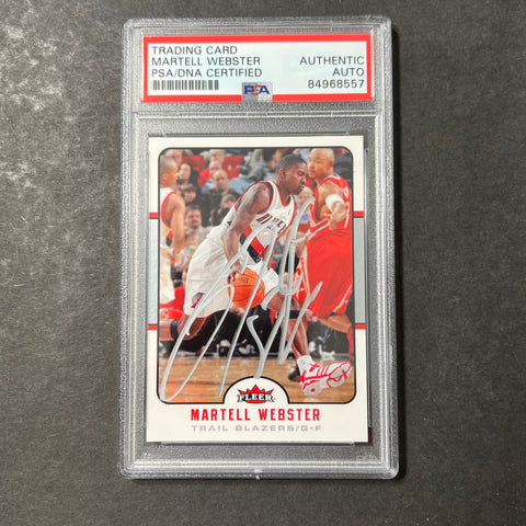 2006-07 Topps Finest #163 Martell Webster Signed Card AUTO PSA Slabbed Trail Blazers