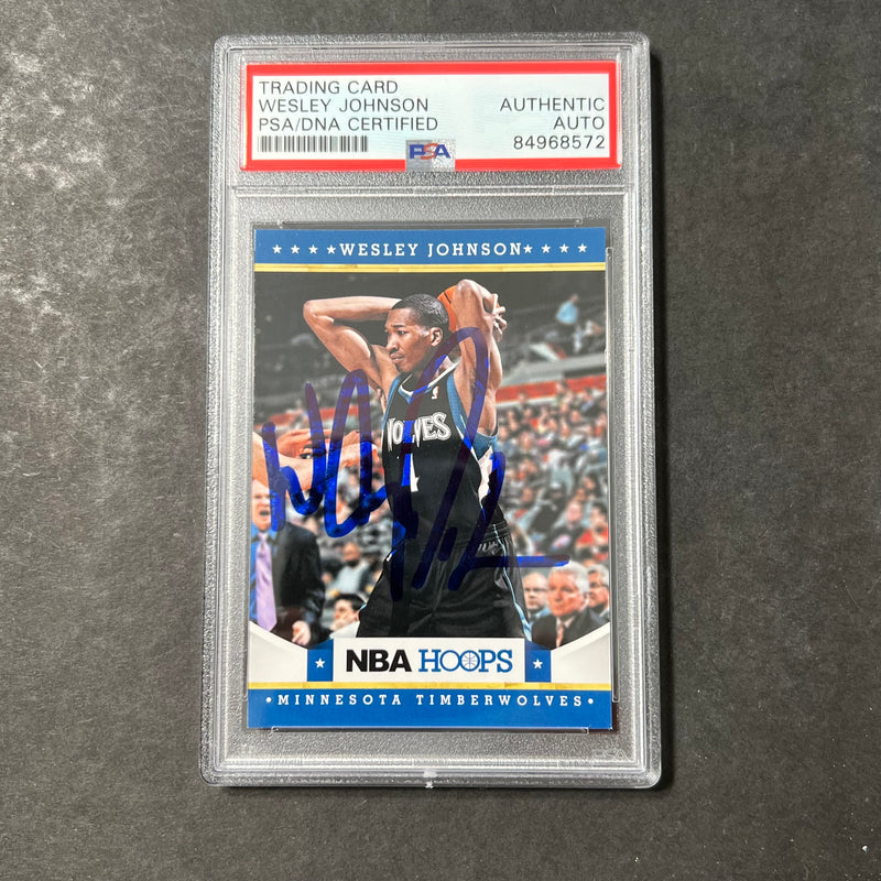 2012 Panini NBA Hoops #121 Wesley Johnson Signed Card Auto PSA Slabbed RC Timberwolves